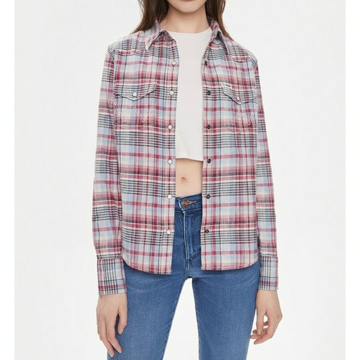 Wrangler Plaid Western Shirt Violet Quartz