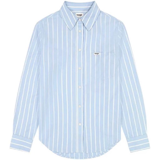 Wrangler Striped Button Down Shirt Powder Blue