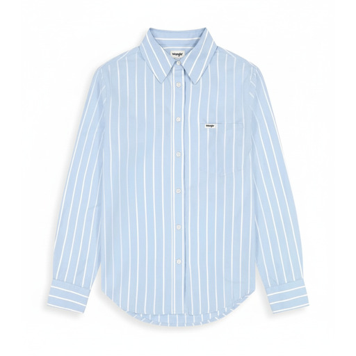 Wrangler Striped Button Down Shirt Powder Blue