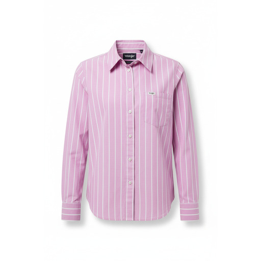 Wrangler Striped Button Front Shirt Pink