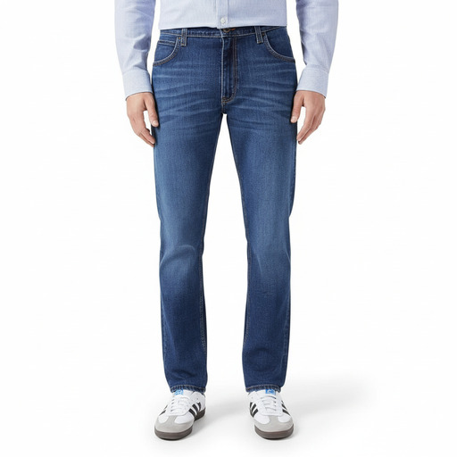 Wrangler Athletic Fit Straight Jeans Medium Blue