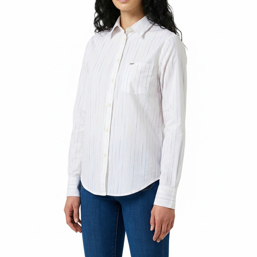 Wrangler Striped Button-Down Shirt Worn White