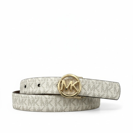 Michael Kors Reversible Logo Belt Cream