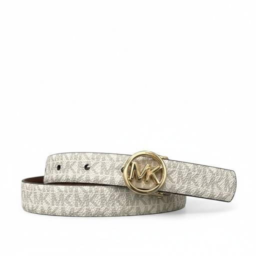 Michael Kors Reversible Logo Belt Cream