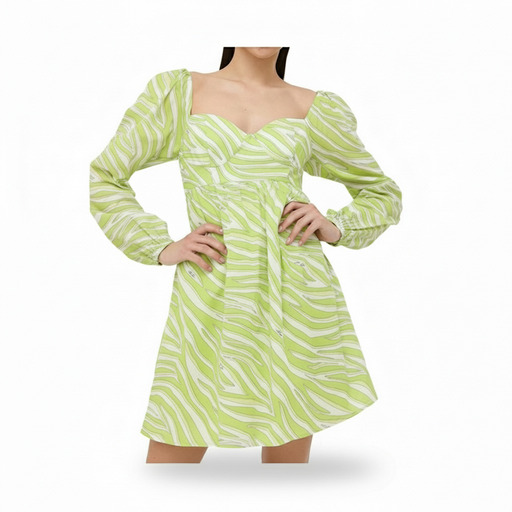 Michael Kors Zebra Print Mini Dress Lime