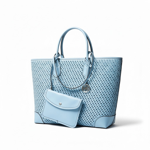 Michael Kors Perforated Leather Tote Light Sky