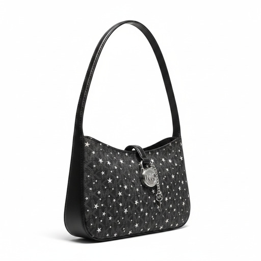 Michael Kors Lyra Star Print Shoulder Bag Black