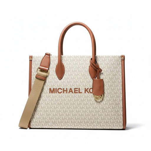 Michael Kors Çantë Logo Print Tote Bag Vanilla