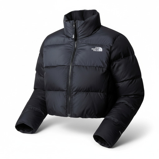 The North Face Black Cropped Puffer Jacket