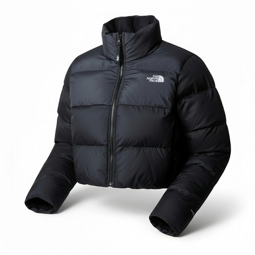 The North Face Black Cropped Puffer Jacket
