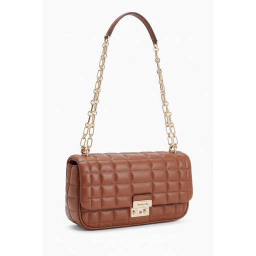 Michael Kors Quilted Chain Shoulder Bag Brown