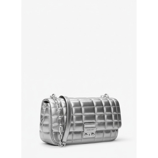 Michael Kors Quilted Chain Shoulder Bag Silver