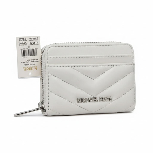 Michael Kors Quilted Card Holder Optic White