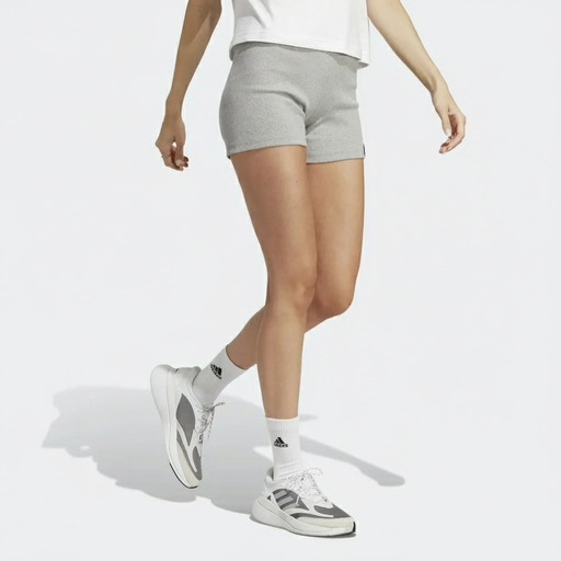 Adidas Organic Cotton Ribbed Shorts Grey
