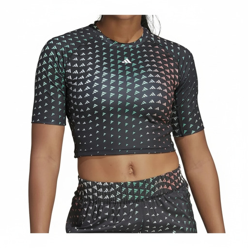adidas Bluzë Multi-Color Print Crop Top Black