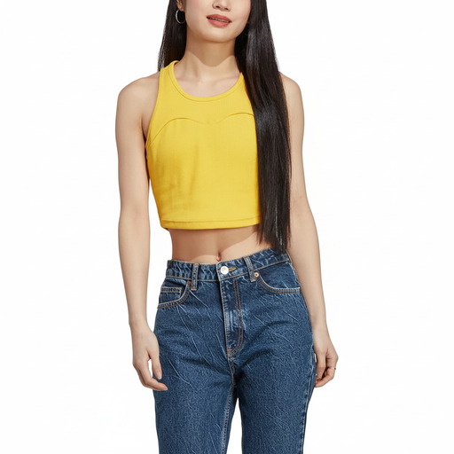 Adidas Këmishë Ribbed Yellow Crop Tank Top