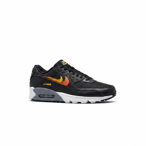 Nike Air Max 90 'Spray Paint Swoosh - Black Gold Orange'