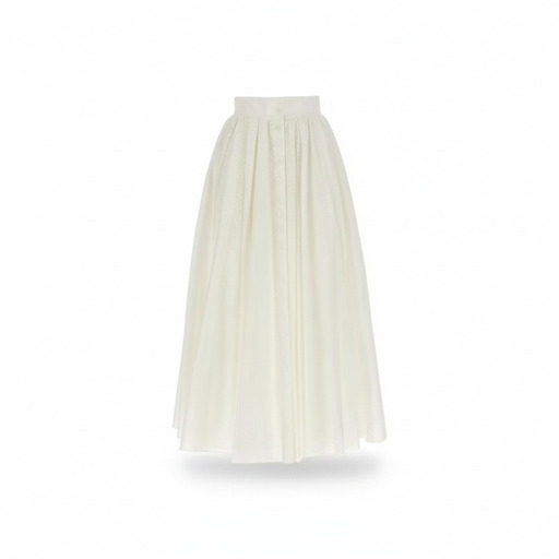Philosophy White Tulle Maxi Skirt Cream