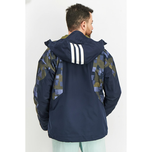 Adidas Terrex Camouflage Print Hooded Jacket Navy