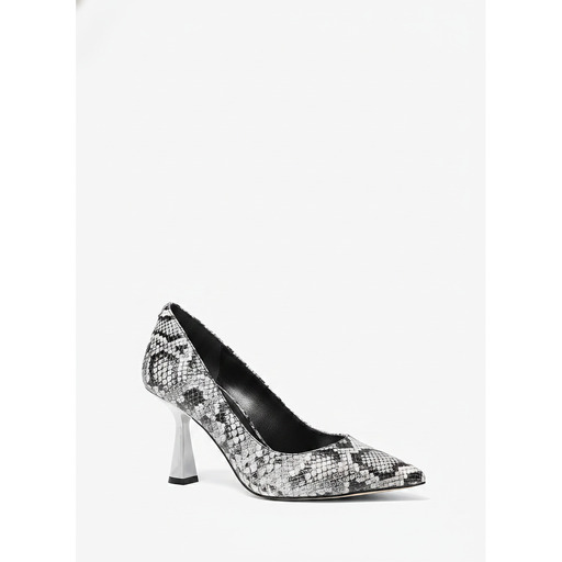 Michael Kors Snake Print Pointed Heel Pumps Gray