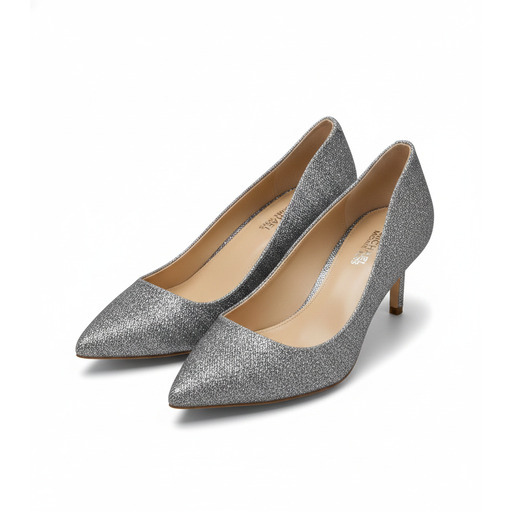 Michael Kors Silver Textured High Heel Pumps