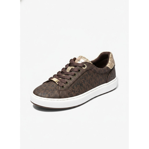 Michael Kors Keaton Snake Print Sneakers Brown