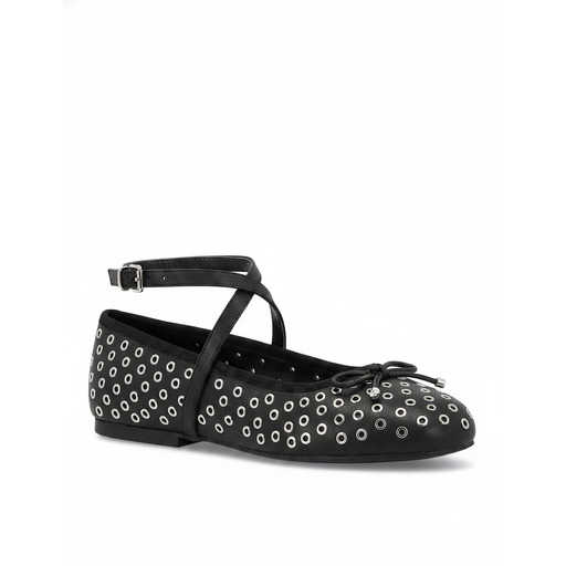 Michael Kors Grommet Detail Ballet Flats Black