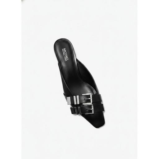 Michael Kors Buckle Strap Pointed Mules Black