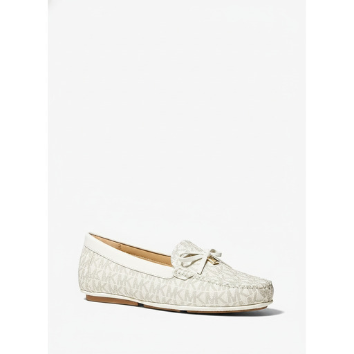 Michael Kors Logo Print Loafers Vanilla White