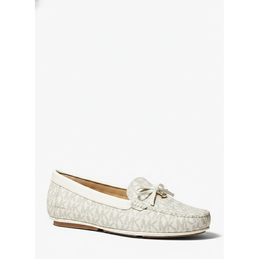 Michael Kors Logo Print Loafers Vanilla White