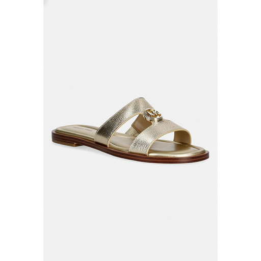 Michael Kors Gold Metallic Slide Sandals