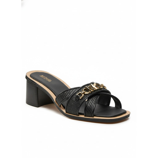 Michael Kors Chain Detail Slide Sandals Black