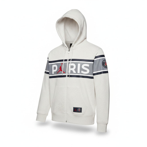 Nike Paris Jordan Zip-Up Hoodie White Grey