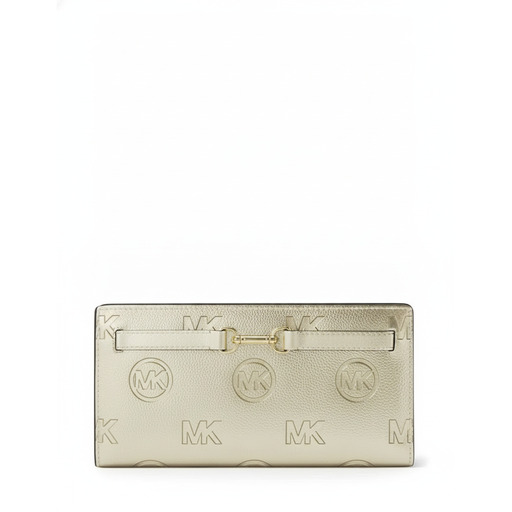 Michael Kors Portofol Carson Pale Gold Embossed Logo Wallet