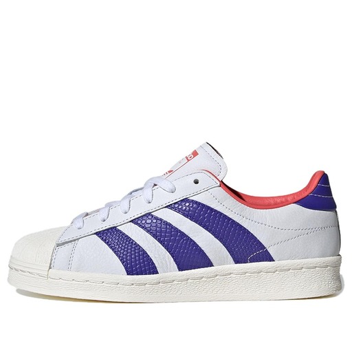 Adidas Superstar White Blue Snake Texture Sneaker