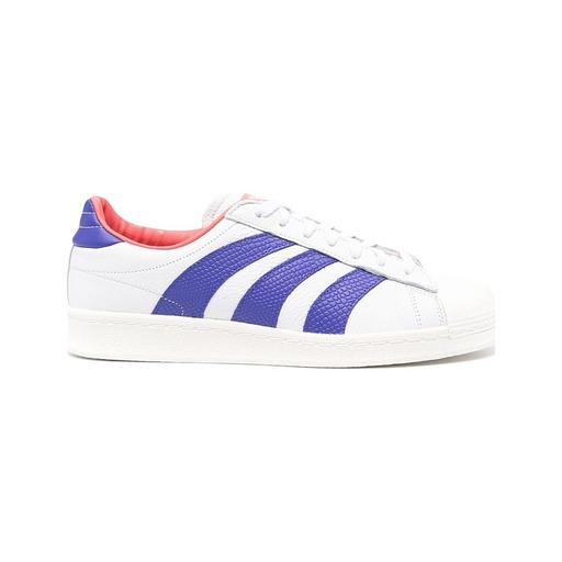 Adidas Superstar White Blue Snake Texture Sneaker