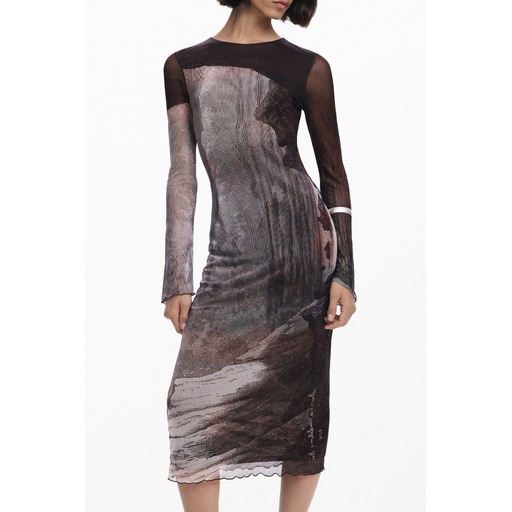 DESIGUAL ABITO LUNGO DONNA MARRONE