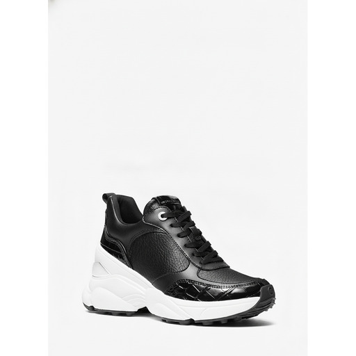 Michael Kors Katrina Black Chunky Leather Sneaker