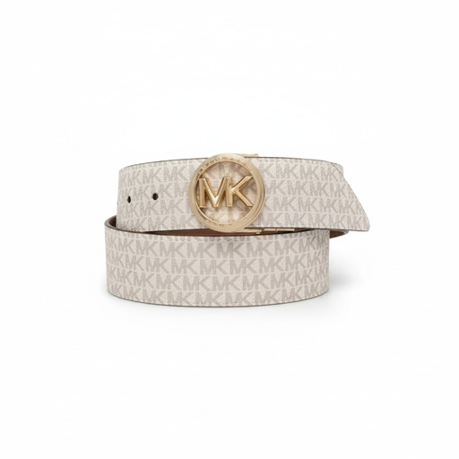 Michael Kors Rrip Mk Logo Belt Vanilla Luggage