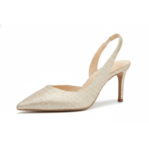 Michael Kors Alina Pale Gold Glitter Slingback Pump