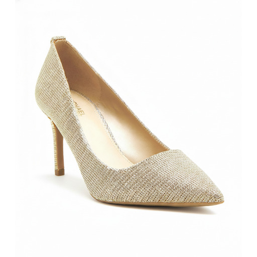 Michael Kors Alina Glitter Pointed-Toe Pump Pale Gold