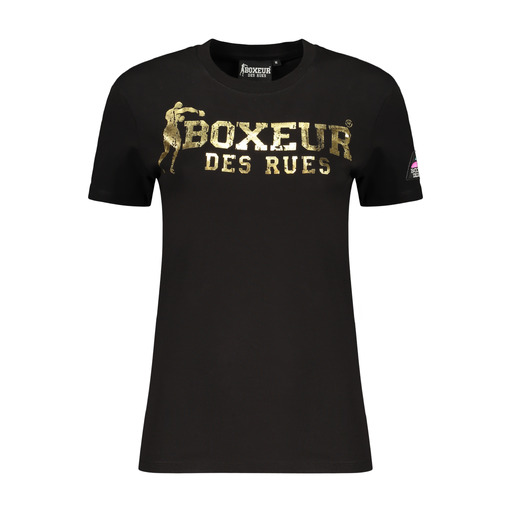 BOXEUR DES RUES T-SHIRT MANICHE CORTE DONNA NERO
