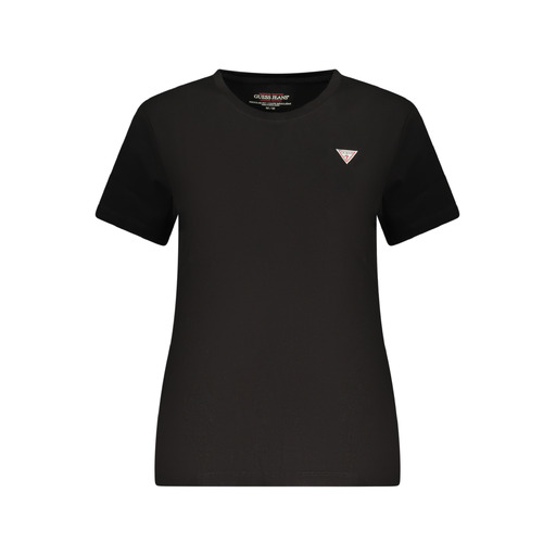 GUESS JEANS T-SHIRT MANICHE CORTE DONNA NERO