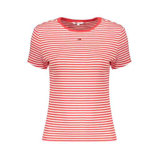 TOMMY HILFIGER T-SHIRT MANICHE CORTE DONNA ROSSO