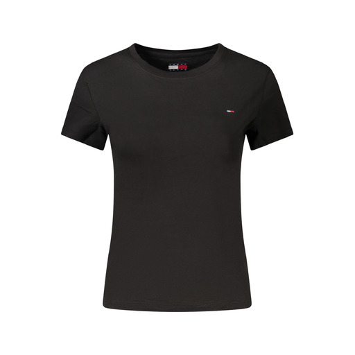 TOMMY HILFIGER T-SHIRT MANICHE CORTE DONNA NERO
