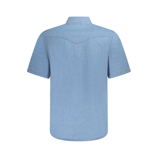 WRANGLER CAMICIA MANICHE CORTE UOMO AZZURRO