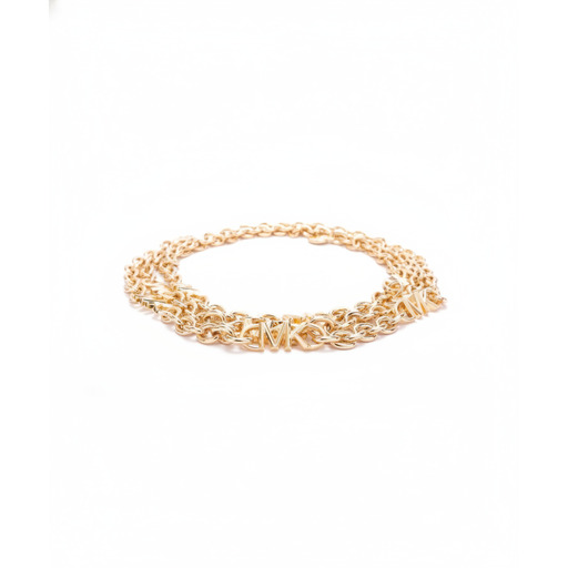 Michael Kors Rrip Mk Logo Chain Belt Gold