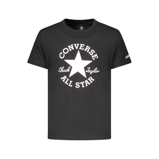 CONVERSE T-SHIRT MANICHE CORTE BAMBINA NERO