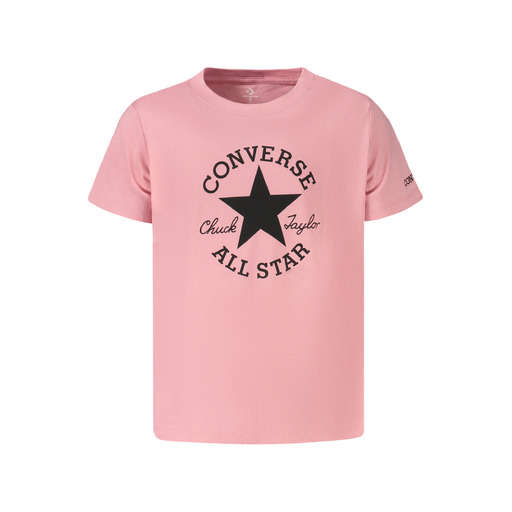 CONVERSE T-SHIRT MANICHE CORTE BAMBINA ROSA