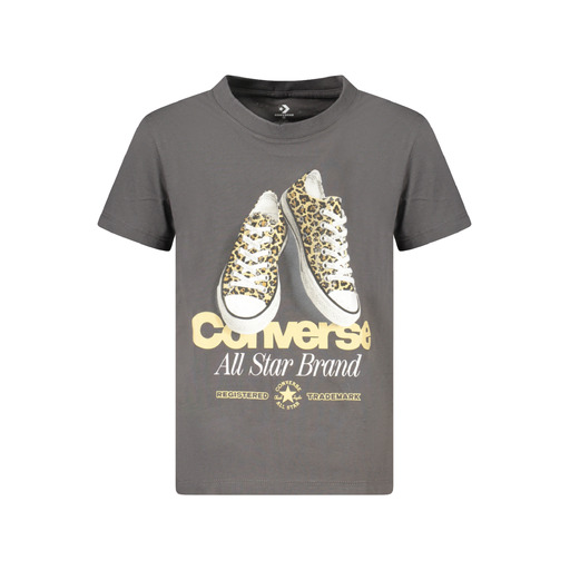 CONVERSE T-SHIRT MANICHE CORTE BAMBINA GRIGIO